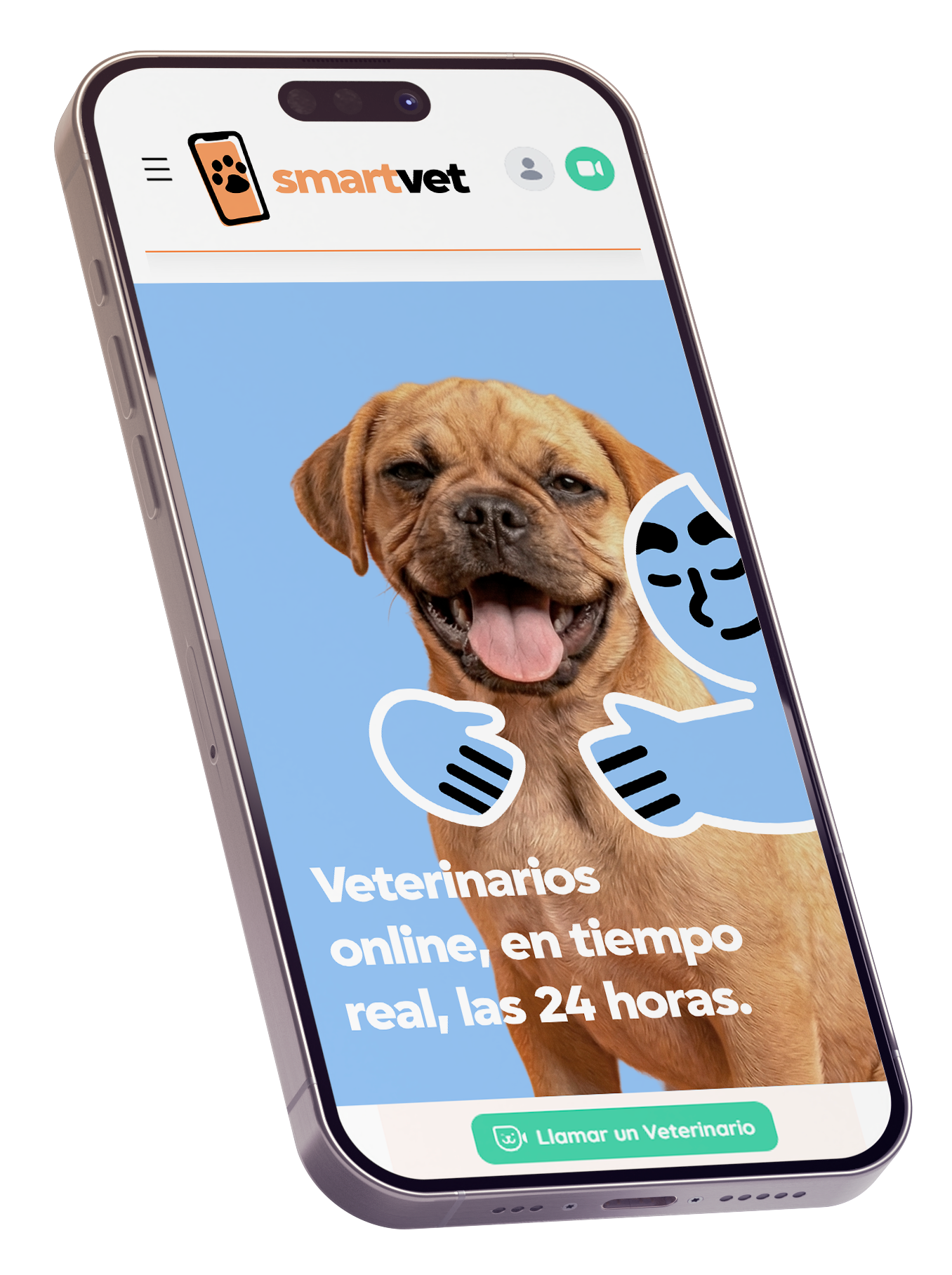 Aplicación SmartVet en un teléfono